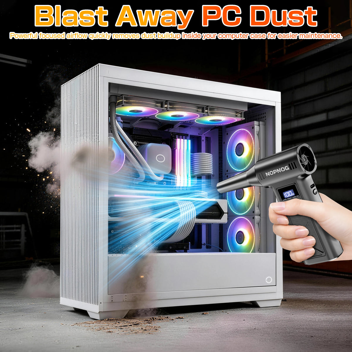 Vacuum Cleaner Air Blower Powerful Turbo Fan Car Cleaning Tools Electric Air Duster Auto Dust Collector for Home Outdoors Camping Truck RV Universal 110000RPM