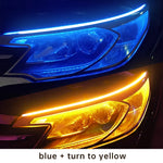 2pcs Car Led DRL Light Strip Daytime Running Lamp Dynamic Scan Flexible Waterproof Headlight Turn Signal Lights 12V Universal