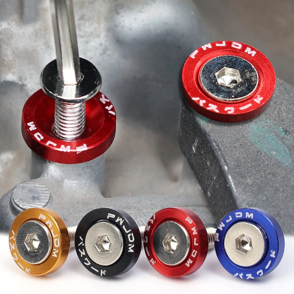JDM Style Car Fender Washer License Plate Bolt M6 Screw Aluminum Gasket Engine Bay Dress detail view