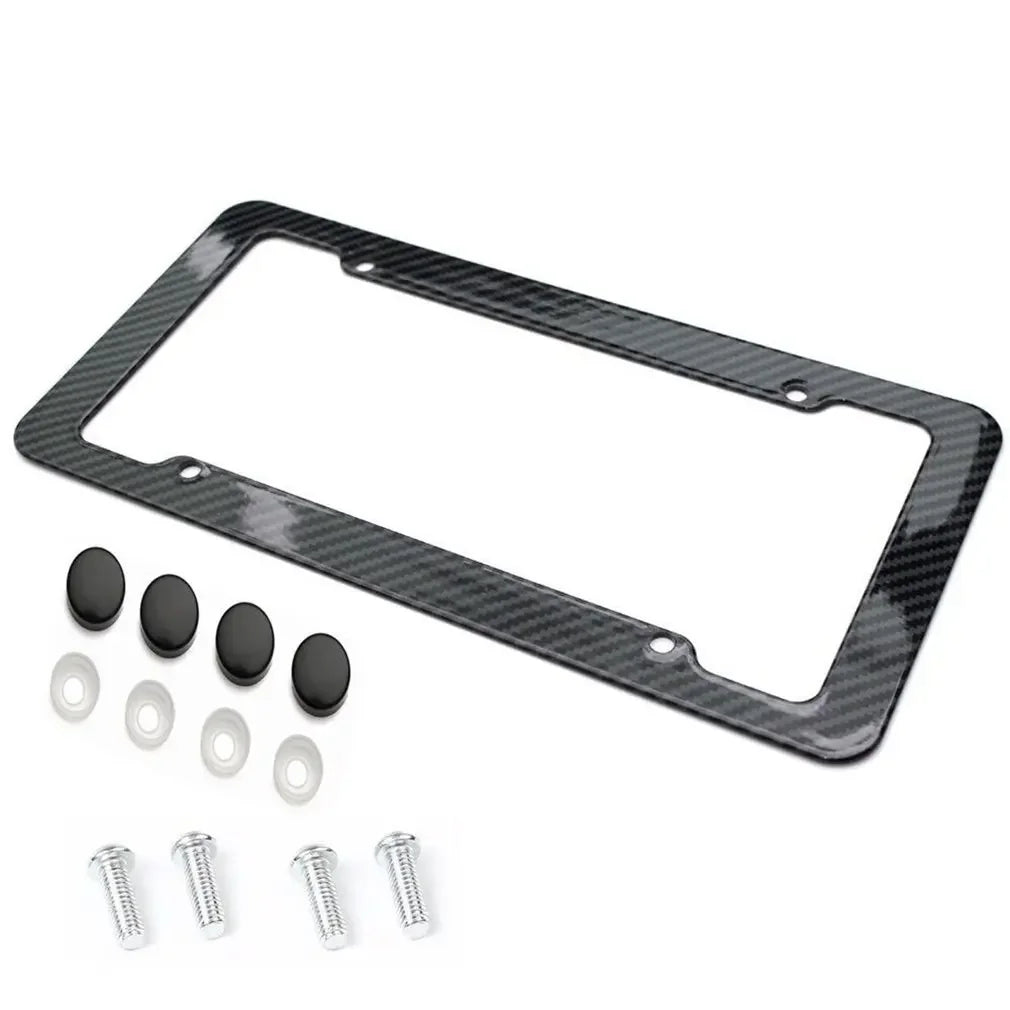 NEW Universal 30*15CM 1/2pcs License Plate Frame Carbon Pattern Plastic License Plate alternate view
