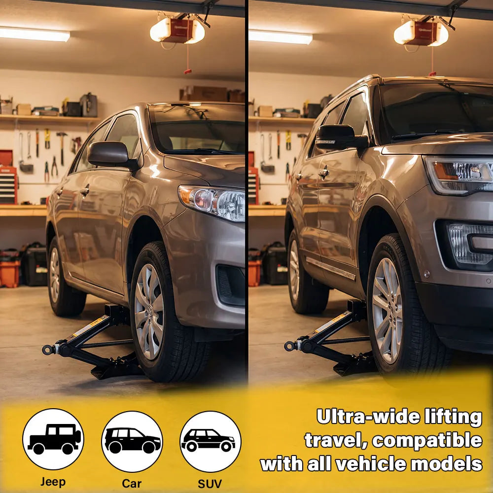 1.5T/2T Car Scissor Jack Auto Emergency Crank Lift Stand Labor-Saving Repair & Tire Repl detail view