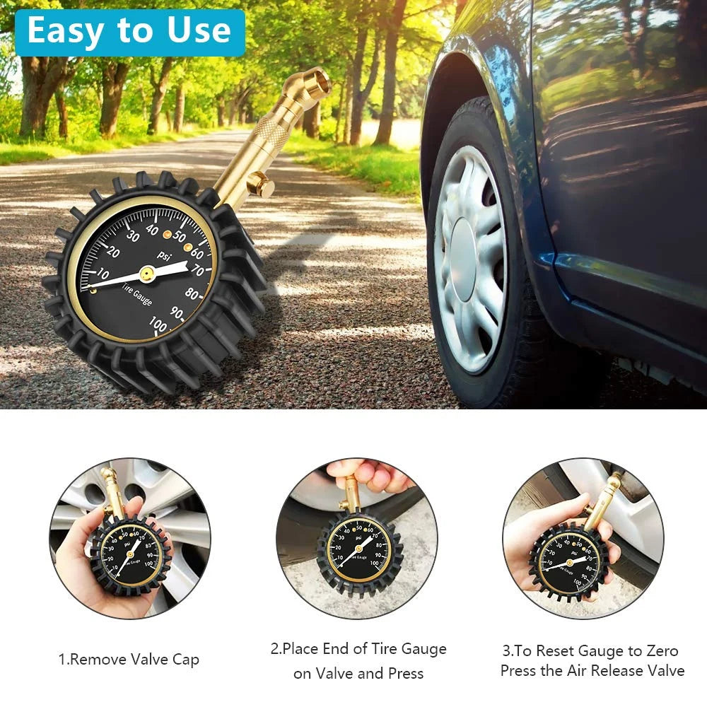 AQTQAQ Car Tire Pressure Gauge | Heavy Duty Accurate Tire Gauge for Cars and Trucks lifestyle view