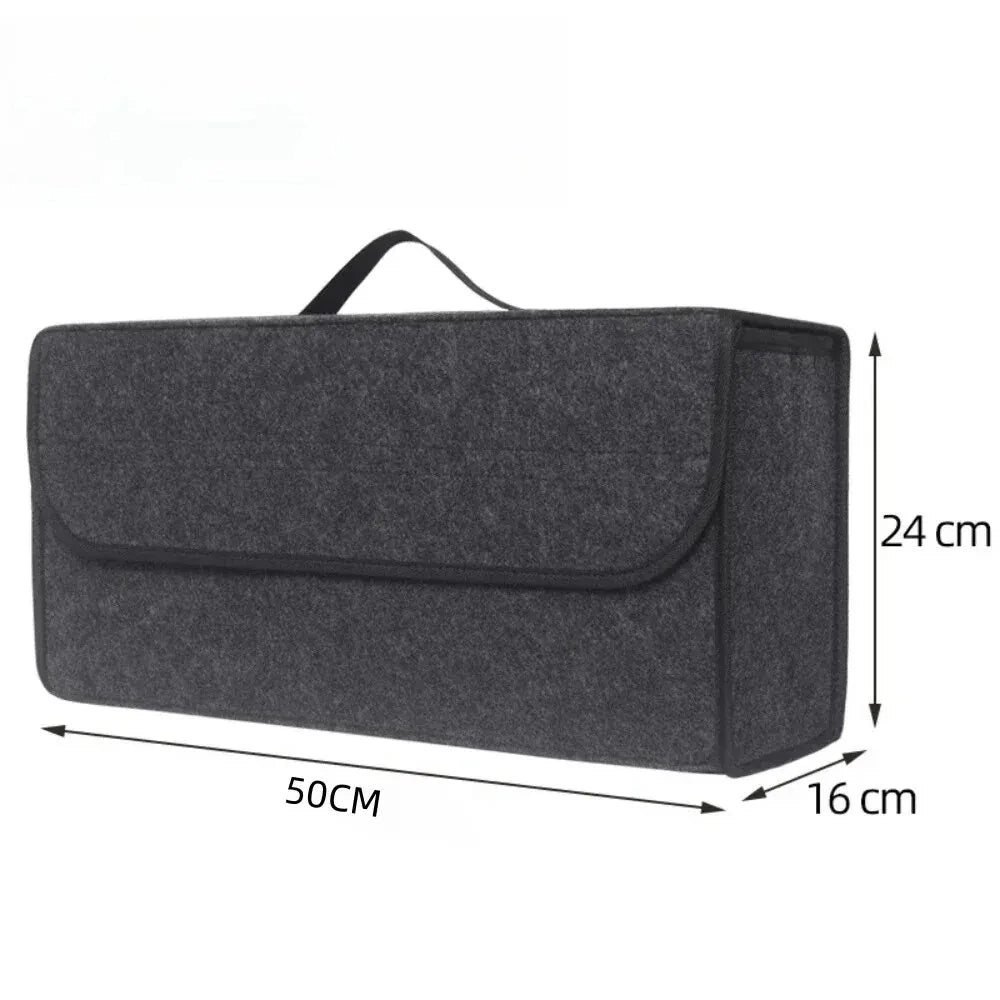 Car Trunk Soft Organizer Felt Storage Box | Large Anti-Slip Car Boot Storage Bag lifestyle view