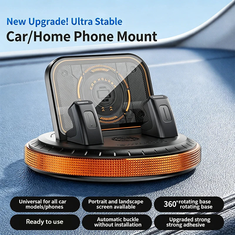 Lcars New Car Phone Holder, 360-Degree Rotating Adjustable Dashboard Mount, Stable Anti-Slip Support for Phone Navigation and Entertainment
