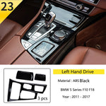 For BMW 5 Series F10 F11 520i Carbon Fiber Central Armrest Box Cover Storage Box Gear Position Panel Decoration Cover Auto Parts