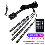 Neon LED Car Interior Ambient Foot Strip Light Kit Accessories RGB Backlight Remote additional angle
