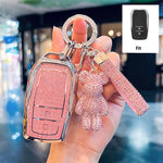 Diamond Pink for Toyota CHR Hilux Fortuner Land Cruiser 200 Camry Corolla Crown RAV4 Highland Remote Car  Key Case Cover Fob Bag