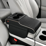 Multifunctional PU Leather Car Cup Holder Armrest Pad with Storage Pockets | Soft Com lifestyle view