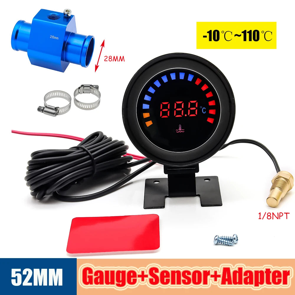 52mm Auto Water Temperature Meter | Universal LCD Digital Thermometer with Sensor and lifestyle view