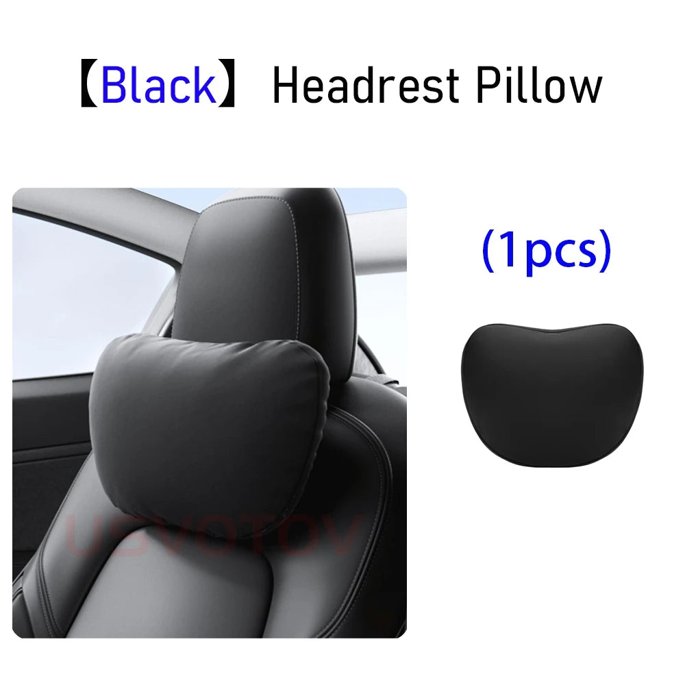 USVOTOV Uniquely Designed Headrest Pillow for Tesla Model 3 Y S X Neck Pillow Soft Car close-up view
