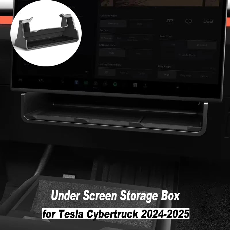 Under Screen Storage Box for Tesla Cybertruck 2024-2025 Central Control Hidden Storag alternate view