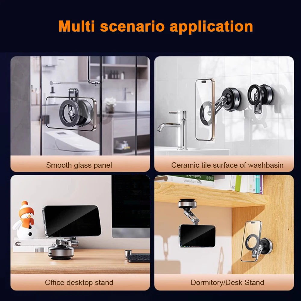 Magnetic Phone Holder | Electric Vacuum Suction Car Mount for Navigation and Stream additional angle