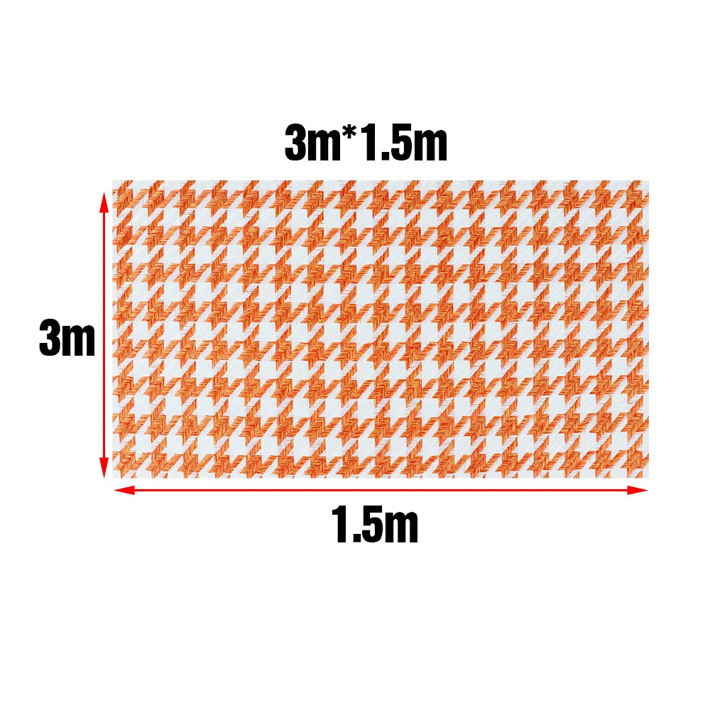 1pcs Houndstooth High Quality Cotton Linen Seats Fabric Car Seat Cover Headliner Do additional angle