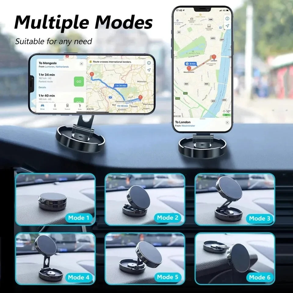 Car Phone Mount 720 Degree Rotation | Magnetic Suction Foldable Bracket for Universal alternate view