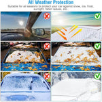 Silver Car Windshield Sunshine Shield Winter Sunshine Cover Front Window Ice Frost Out close-up view