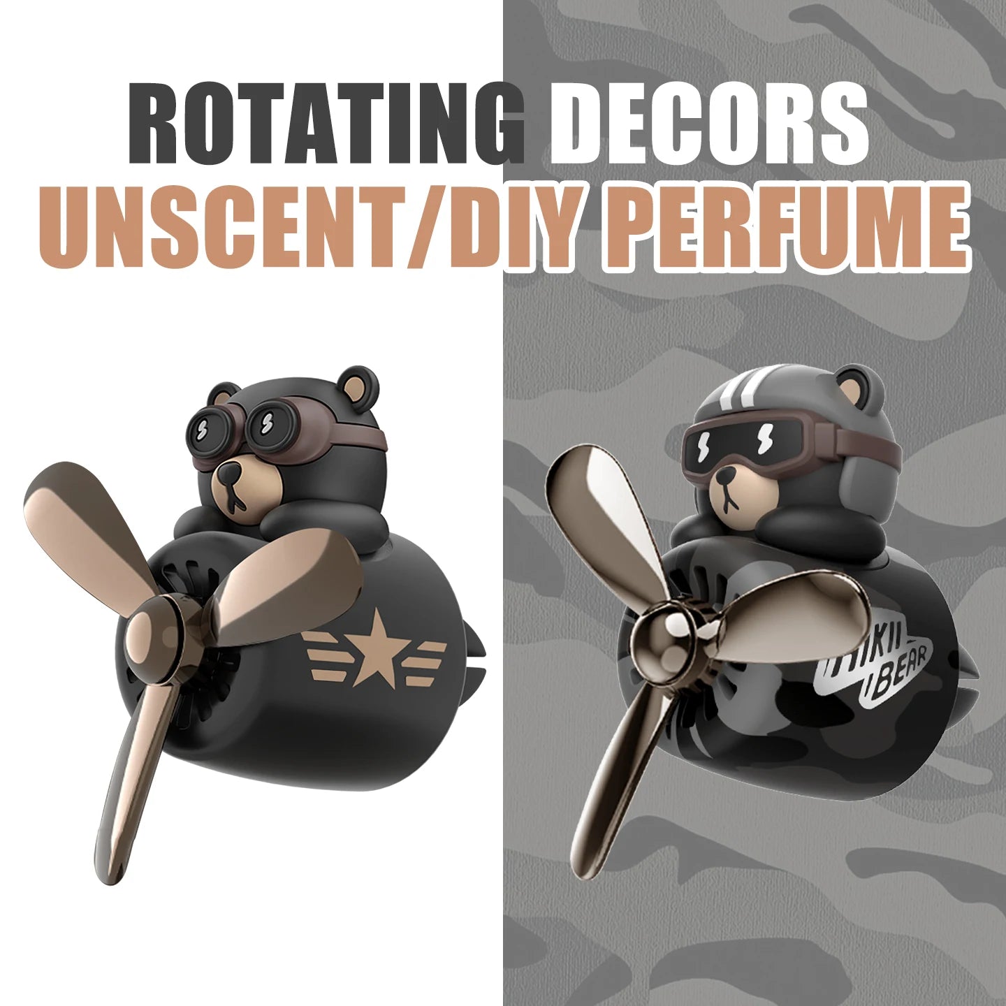 No Fragrance DIY Perfume Rotating Propeller Bear Car Air Freshener Ornament | Cool Vent detail view