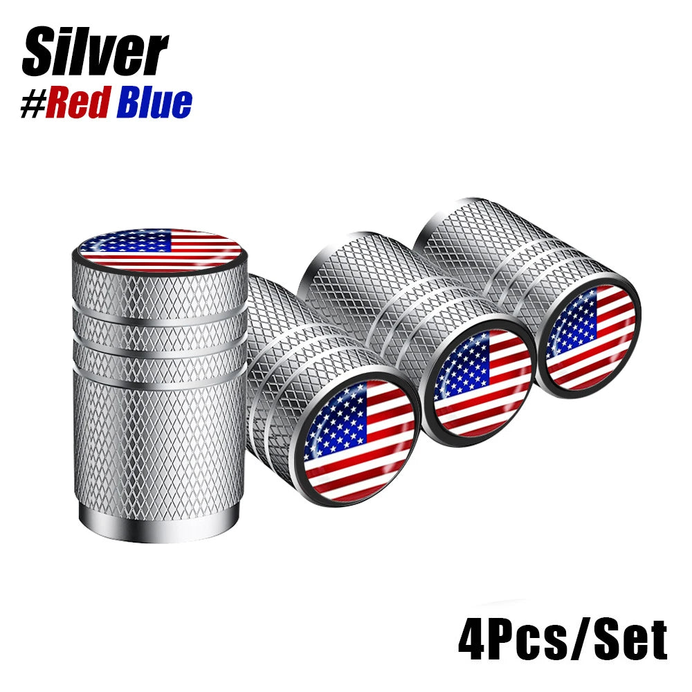 American Flag Tire Valve Caps | Aluminum Dustproof Stem Caps for Cars Trucks Motorcycles detail view
