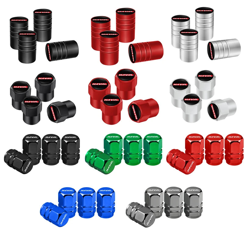 4Pcs 3D Metal Car Tire Valve Caps for Haval Models | Dust Proof Tire Valve Stem Cover lifestyle view