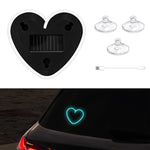 1pc Solar Powered Car Neon Light Striped Heart Lamp Led Ambient Light Wireless Suction close-up view