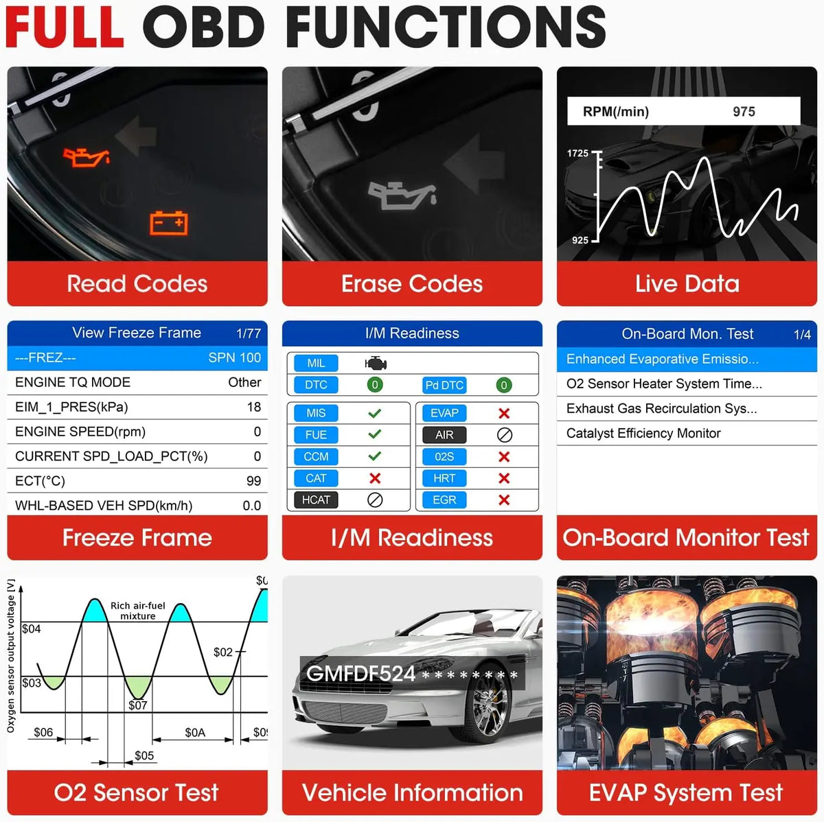 Autel AL539B OBD2 Scanner 3 in 1 Code Reader Battery Tester for 12 Volts Batteries Full OBDII Diagnosis Charging Systems Test