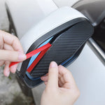 2Pcs Carbon Fiber Car Rearview Mirror Rain Shield Eyebrow Flexible Car Rearview Mirror R detail view