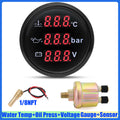 3 In 1 Digital Gauge Water Temperature Bar Oil Pressure Gauge With Alarm Voltmeter additional angle