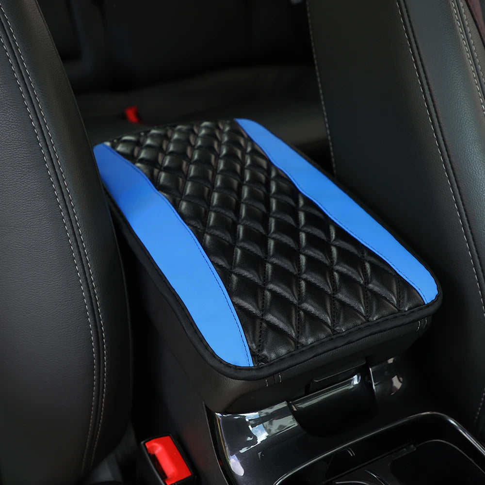 PU leather multi-color three-dimensional embroidered car armrest cushion, center console cushion, car decoration items