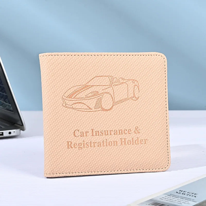 PU Car Registration and Insurance Card Holder detail view