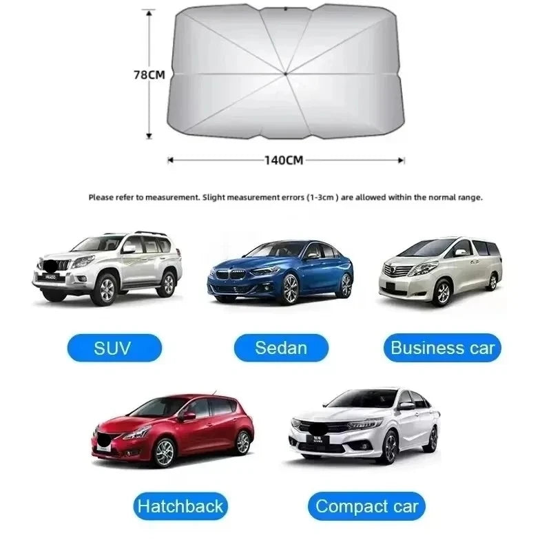 Car Sunshade Umbrella Folding Front Windshield Sunshade Umbrella Car Window Summer additional angle