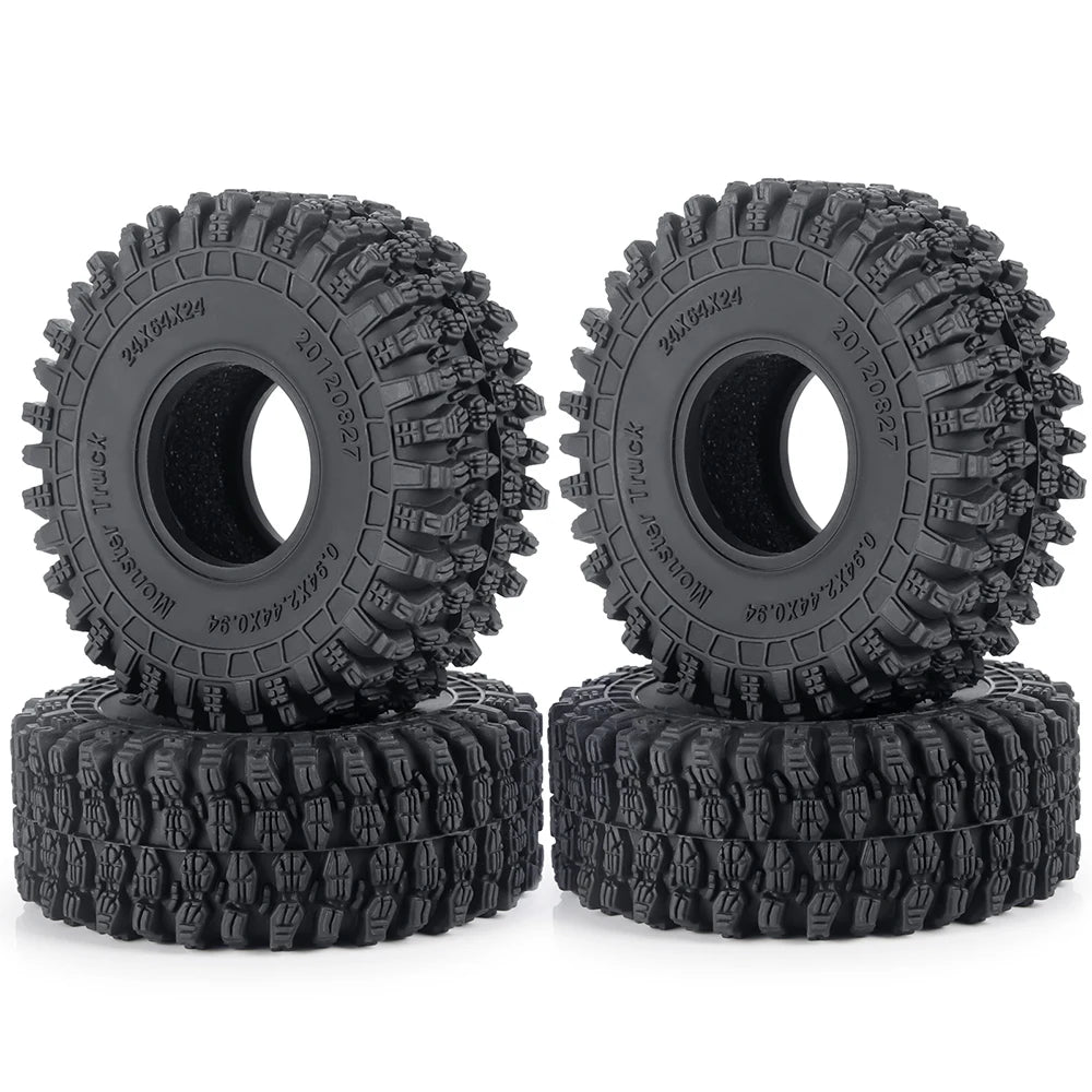 AXSPEED 4PCS 1.0" Rubber Tyres Mud Terrain Wheel Tires 50/54/58/62/64/65mm for 1/18 1 lifestyle view