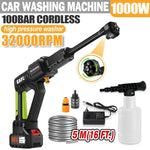 100BAR 1000W Brushless Cordless High Pressure Car Washer Rechargeable Car Cleaning Washer Spray Foam Generator Water Gun Machine