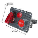 Car Switch Panel 2 Toggle Start Push Button Carbon Fiber