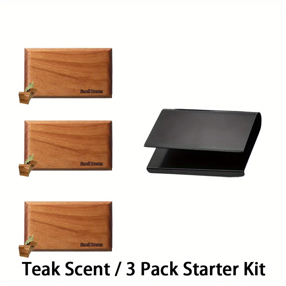 Wooden Car Air Freshener | 6 Scents Auto Scent Diffuser - Long-Lasting Amber Odor Rem alternate view