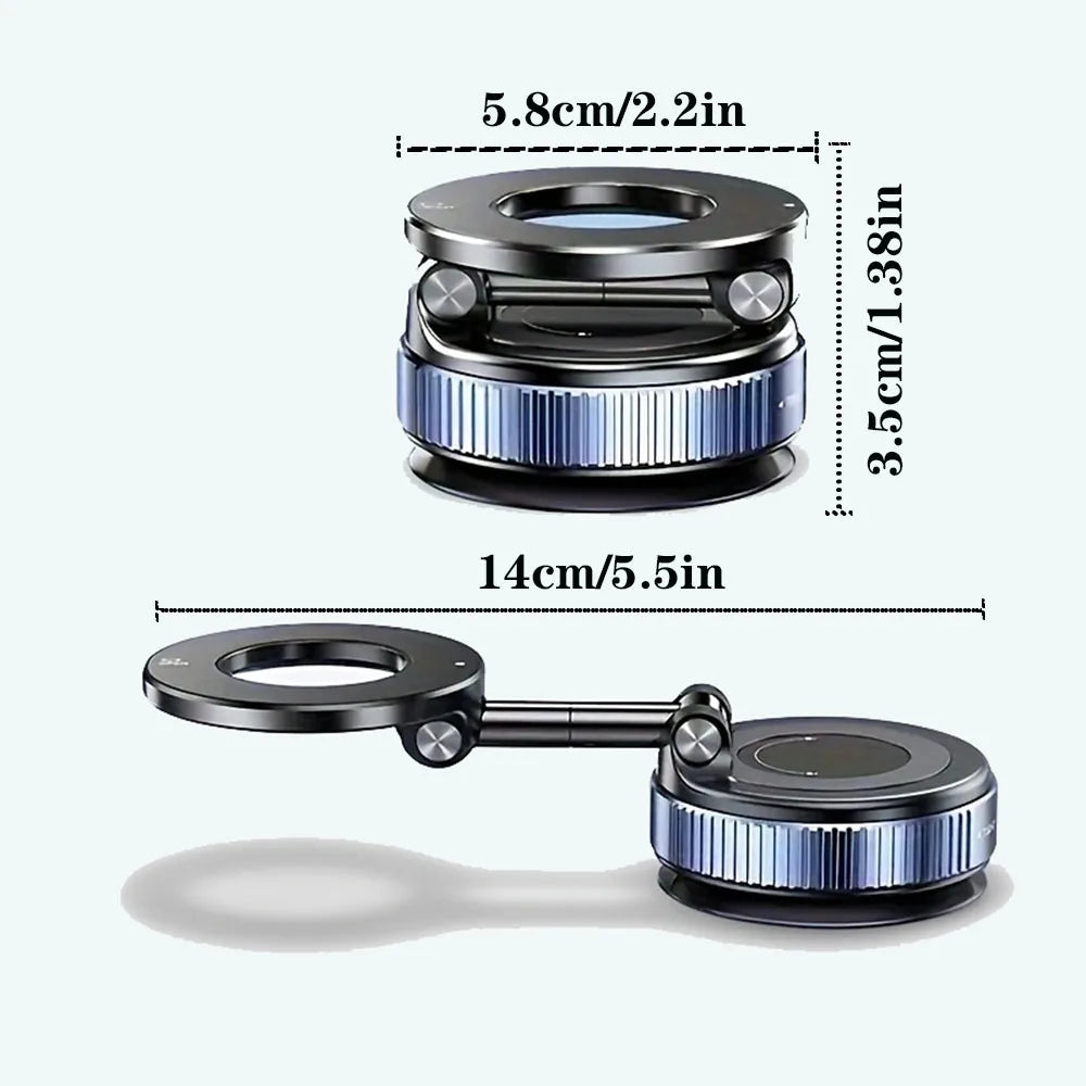 Upgraded Foldable Magnetic Phone Holder – 360° Rotatable Suction Mount for Car Dashbo alternate view