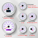 7 Gauge Set with GPS Speedometer and Fuel Float Sender | 80MPH 8K RPM Tacho for Boat and detail view