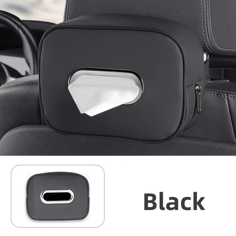 Leather Car Tissue Box Holder for Sun Visor, Headrest and Armrest