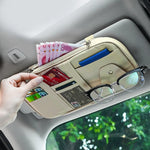 Car Sun Visor Organizer Multi-Pocket Zipper Storage Pouch