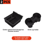 Car Storage Box for Tesla Model 3/Y Highland | Center Console Hidden Organizer close-up view
