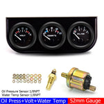 2" 52MM Triple Gauge 3 In 1 Water Temp Oil Pressure Oil Temperature Gauge | Racing Car Gauge Kit