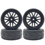 1/10 RC Racing Tires & Wheel Rims 12mm Hex for 1:10 On Road Car additional angle