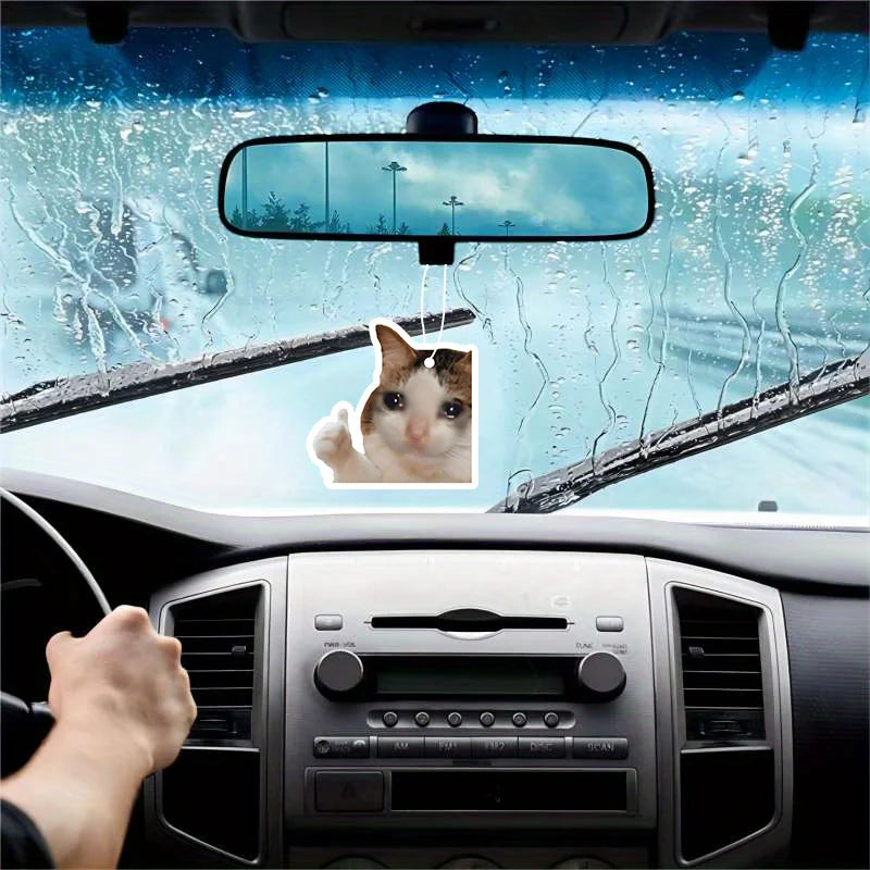 1pc Funny Cat Design Car Aromatherapy Tablet Car Fragrance Tablet Car Rearview Mirr additional angle