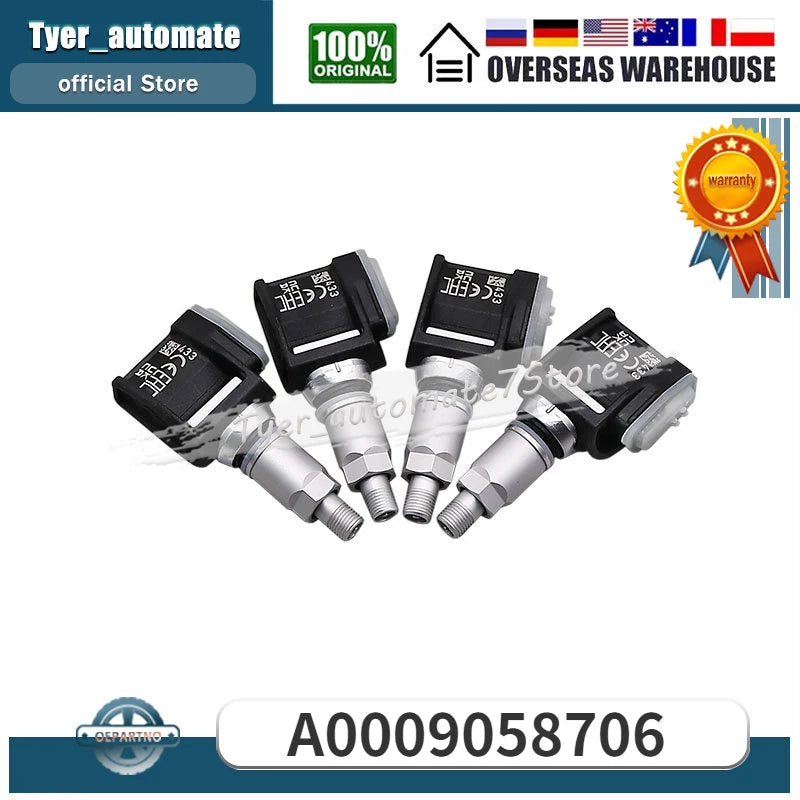 TPMS Tire Pressure Monitoring System 433MHz A0009058706 | For Mercedes-Benz GLA, B, GLB, GLE, E, Spr