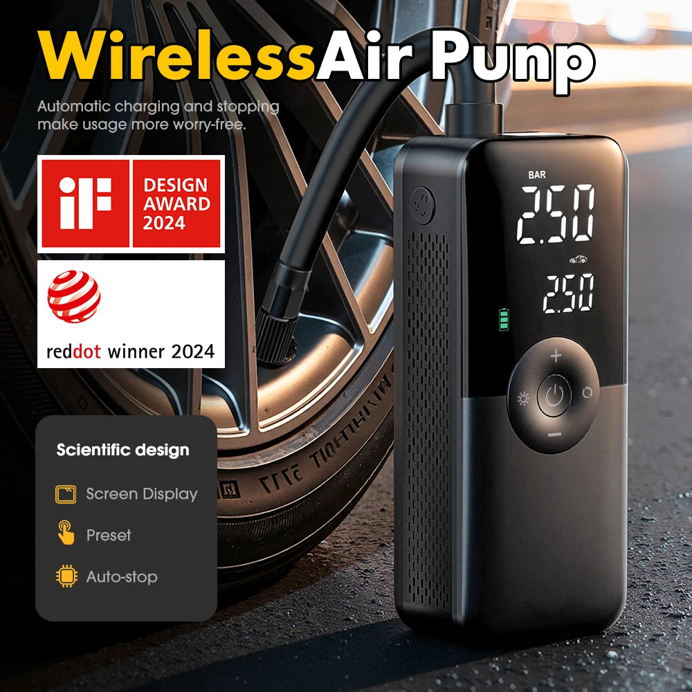 CARSUN Portable Tire Inflator Rechargeable | Digital Air Compressor for Car, Bike, and Ball