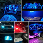10X New W5W LED T10 Car Lights COB Glass Interior Parts Bulbs White ice blue Yellow A lifestyle view