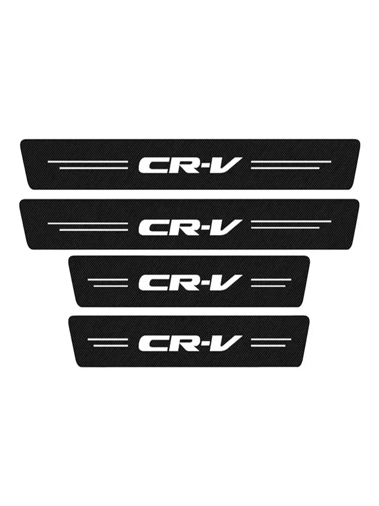 Carbon Fiber Car Door Sill Protector Trunk Guard Bumper Stickers Decals for Honda CR-V CRV Logo 2021 2019 2018 2017 Accessories