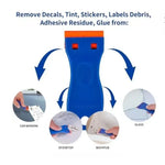 1Set Car Window Glass Clean Scraper Car Sticker Remover Plastic Razor Blade Label Clean detail view
