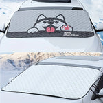 Universal Cartoon Front Car Snow Frost Cover | Windshield Frost Protection & Sunshade detail view