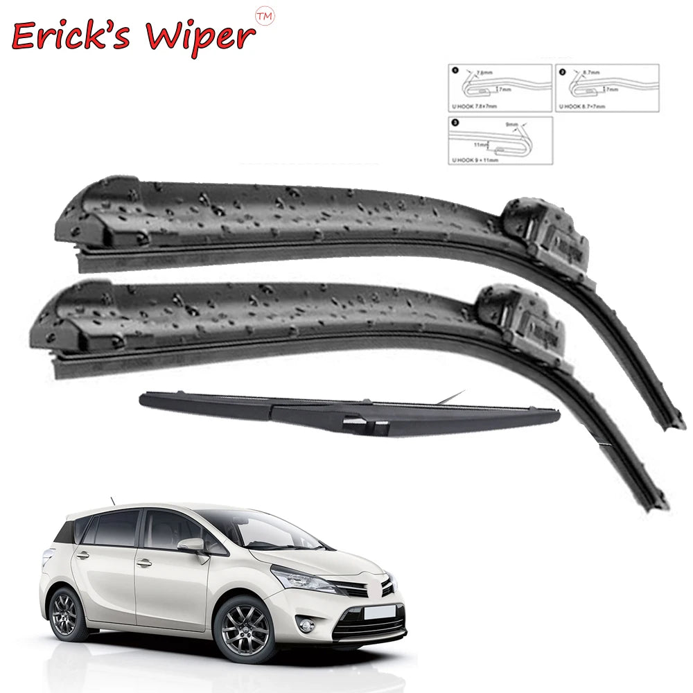 Toyota Verso Wiper Blades Set 2009-2019 | Front & Rear 26"+16"+12" Complete Kit