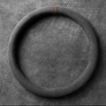 Car Steering Wheel Covers Cowhide Suede Steering Wheel Cover Wrap Universal 37-38cm Breathable Steer