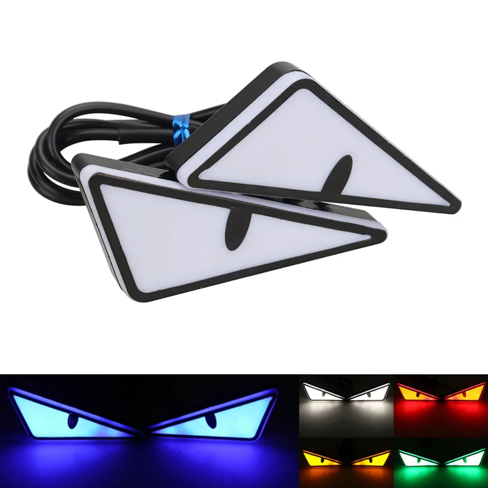 Universal Car LED Devil Eyes Light Demon Eyes Headlight Motorcycle Mini Turn Signal Flasher Tail Lam